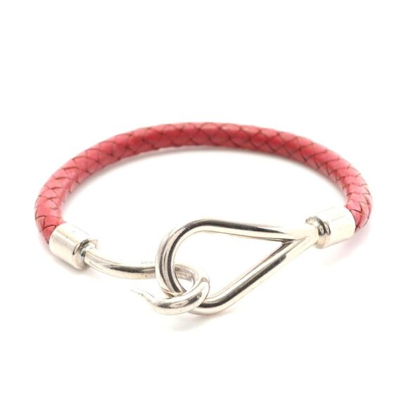 Hermes Jumbo Bracelet Stainless Steel Leather - Picture 1 of 7